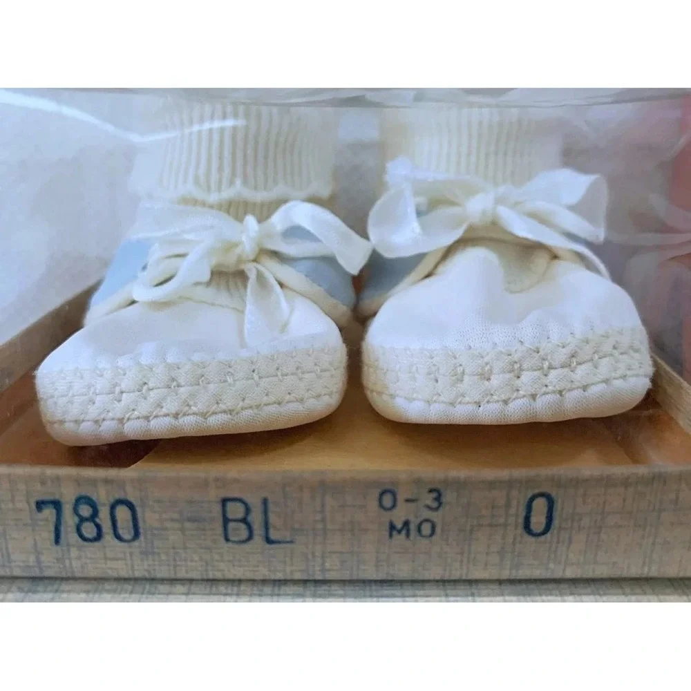 3 pr 1960s Baby Child Toddler Shoes Kid Leather Fabric Socks Orig Pkgs GUC Vtg